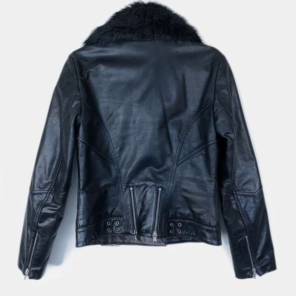 Express Black Leather Motorcycle Jacket - Picture 5 of 8